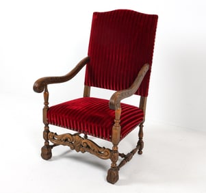 DANISH OAK HIGHBACK ARMCHAIR C. 1930S