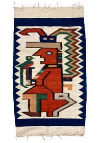 GERMAN WOOL RUG WALL TAPESTRY, C. 1970S