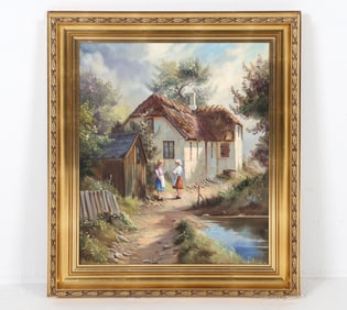 KJELD KRAUTWALD (1919-2001) COTTAGE PAINTING O/C