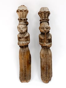 INDIAN WOODEN CARVED FIGURATIVE SCULPTURES