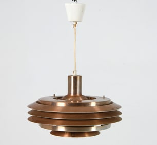 SPACE AGE SCANDINAVIAN SAUCER PENDANT LIGHT 1960S