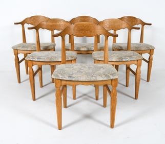 (6) HENNING KJAERNULF DANISH OAK DINING CHAIRS