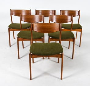 (6) MANNER OF ERIK BUCH TEAK DINING CHAIRS 1960S