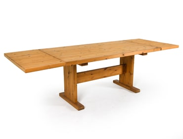 SWEDISH PINE EXTENDING DINING TABLE C. 1970S