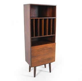 DANISH TEAK MEDIA & RECORD CABINET C. 1960S