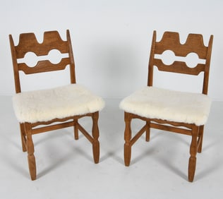 PAIR OF HENNING KJAERNULF RAZORBLADE DINING CHAIRS