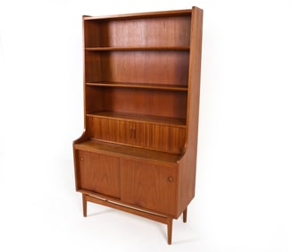 JOHANNES SORTH DANISH TEAK BOOKCASE CABINET