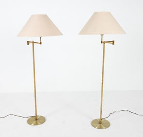 PAIR OF SCANDINAVIAN BRASS FLOOR LAMPS C. 1960S