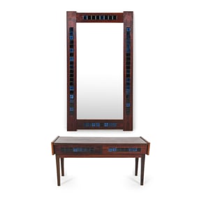 DANISH ROSEWOOD LOW CHEST W/ MIRROR C. 1960S