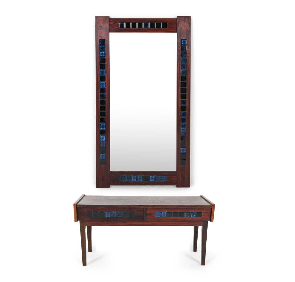 DANISH ROSEWOOD LOW CHEST W/ MIRROR C. 1960S (1 of 20)