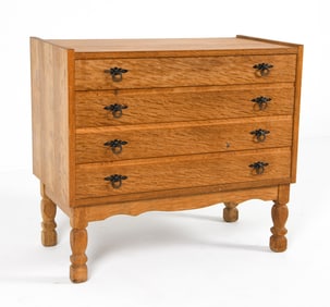 HENNING KJAERNULF STYLE DANISH OAK CHEST C. 1970S