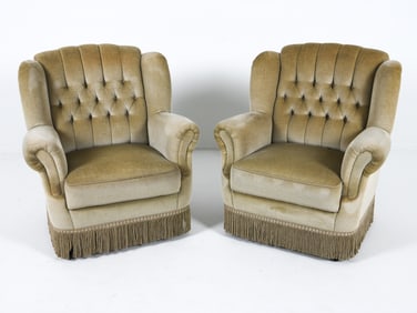 MID-CENTURY DANISH MOHAIR LOUNGE CHAIRS