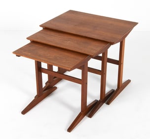 DANISH TEAK NESTING TABLES C. 1960S