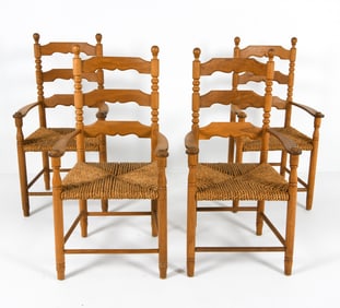 (4) DANISH OAK DINING CHAIRS C. 1970S