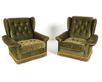 PAIR OF DANISH WINGBACK LOUNGE CHAIRS C. 1960S