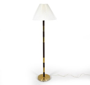 DANISH TEAK & BRASS FLOOR LAMP C. 1970S