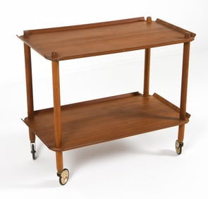 DANISH TEAK BAR CART C. 1960S