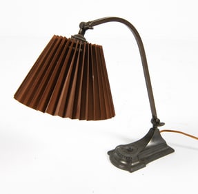 ART DECO DANISH BRASS TABLE LAMP C. 1940S