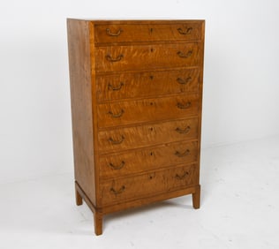 ART DECO DANISH BIRCH CHEST OF DRAWERS C. 1940S