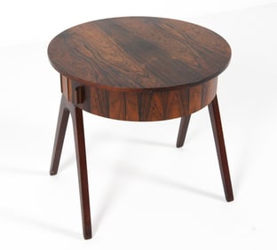 DANISH ROSEWOOD SEWING SIDE TABLE C. 1960S