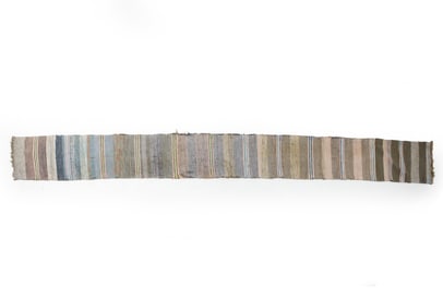 VINTAGE SWEDISH FLATWEAVE WOOL RUNNER RUG