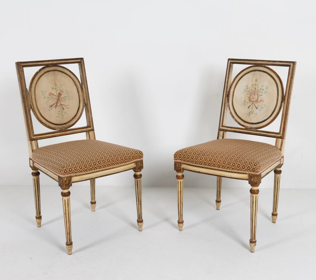 ANTIQUE FRENCH LOUIS XVI STYLE PAINTED CHAIRS