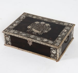 18TH C. ANGLO-INDIAN INLAID ROSEWOOD WRITING SLOPE