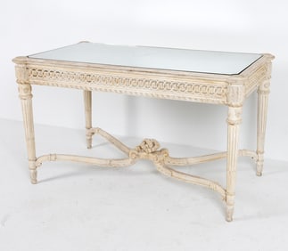 LOUIS XVI FRENCH STYLE MIRROR TOP TABLE