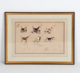 MICHAEL LAYNE 1950 DOG ILLUSTRATION