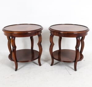 PAIR BAKER MILLING ROAD MAHOGANY SIDE TABLES