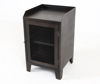 RESTORATION HARDWARE FRENCH RAILROAD METAL CABINET