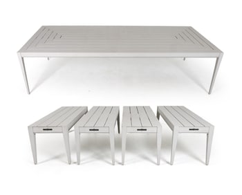 MCKINNON HARRIS DINING TABLE & (4) BENCHES