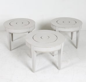 (3) MCKINNON HARRIS ROUND SIDE TABLES
