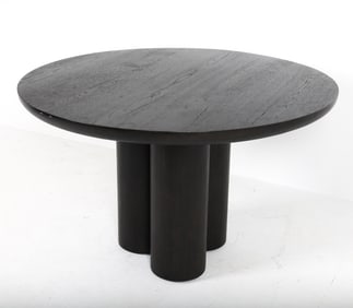 OSLO RH CYLINDER EBONIZED OAK DINING TABLE