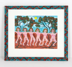 SARAH RAKES (B.1955) FOLK ART A/P 1999