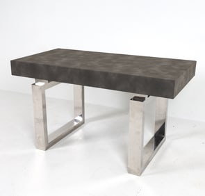CUSTOM CHROME BASE CONSOLE TABLE OR DESK