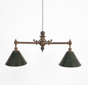 BRASS BILLIARDS PENDANT LIGHT CHANDELIER