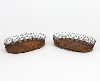 PAIR OF VINTAGE IRON PLANTERS