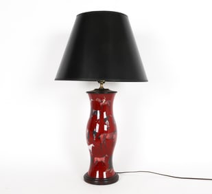 GLASS DECOUPAGE LAMP WITH HORSES