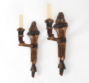 PAIR LOUIS XVI STYLE WALL SCONCES