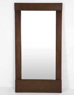 LARGE CONTEMPORARY METAL FRAMED MIRROR: Dimensions: H 76.75" x W 39.75" x D 2.5". Condition: Presents well. No issues to note.