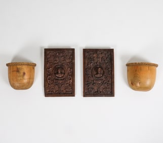 DECORATIVE GROUPING W/ CARVED PANELS