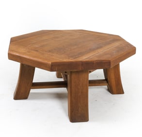DUTCH BRUTALIST OAK COFFEE TABLE C. 1970S