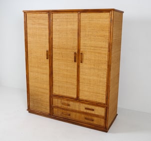 BAMBOO & CANE WARDROBE C. 1970S