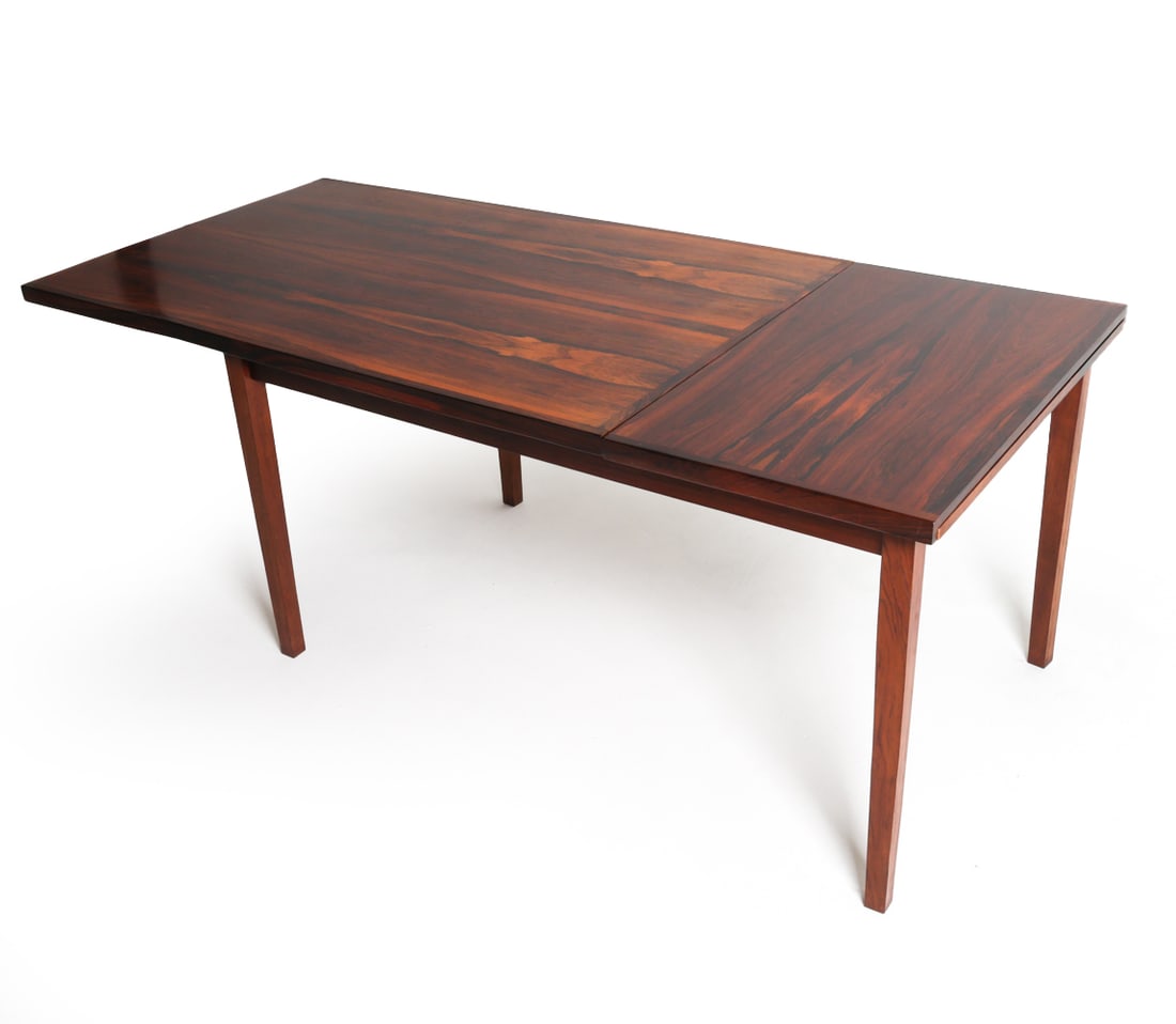 DUTCH ROSEWOOD DROP LEAF DINING TABLE C. 1960S (1 of 18)
