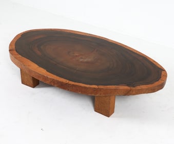 DUTCH BRUTALIST ROSEWOOD COFFEE TABLE C. 1970S