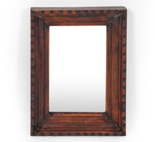 DUTCH LEATHER WRAPPED WALL MIRROR
