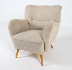 GERMAN WOOL LOUNGE CHAIR C. 1950S