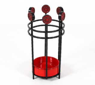 SCANDINAVIAN IRON & CERAMIC UMBRELLA STAND