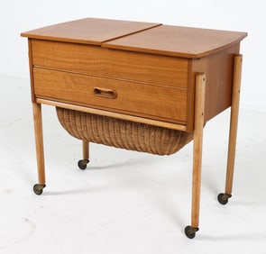 MID-CENTURY DANISH TEAK SEWING TABLE C. 1960S